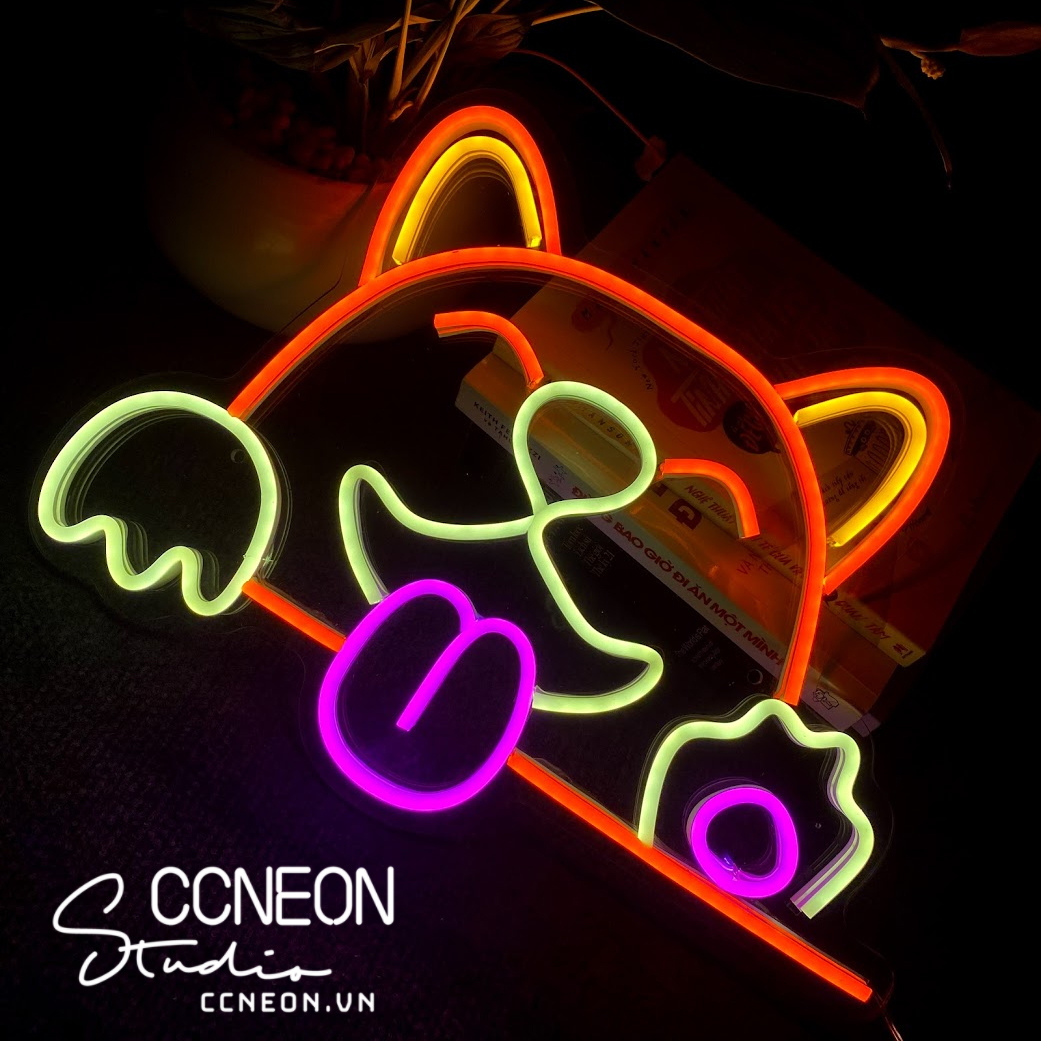 Đèn Trang Trí Led Neon Sign Theo Yêu Cầu - Đèn Led Neon Sign Chú Chó Đáng Yêu 
