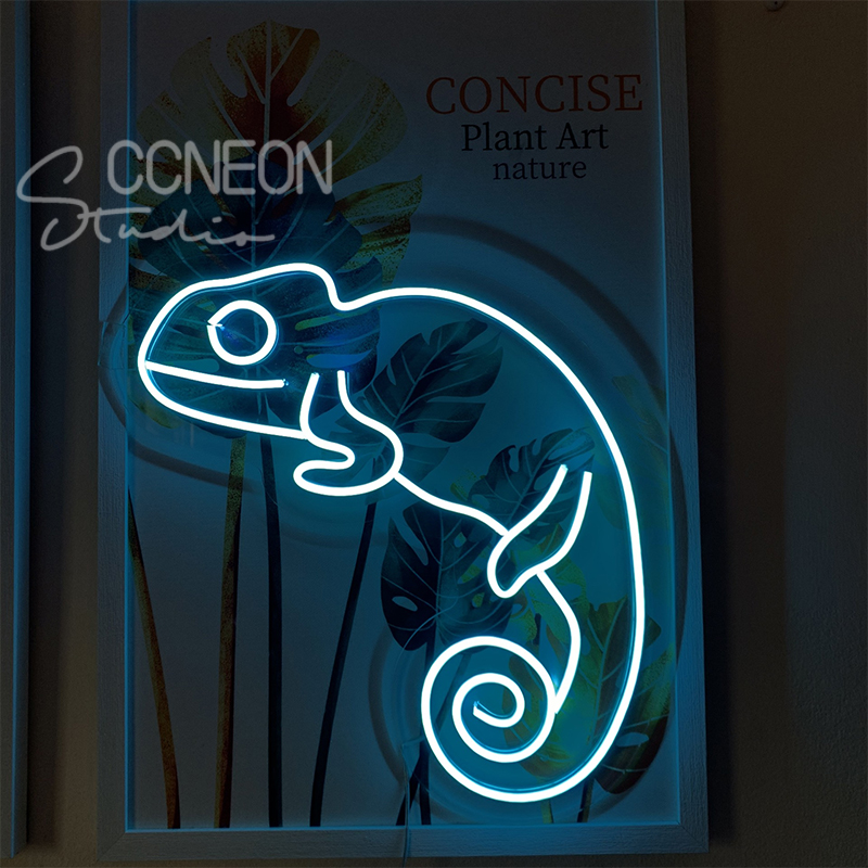 Đèn Led Neon Trang Trí Phòng Hình Con Tắc Kè 