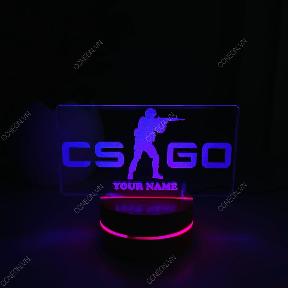 Đèn Led 3D Logo CSGO - Ingame, Đèn Led 16 Màu Hình Nhân Vật Hoạt Hình, Đèn Ngủ Led 3d, Cảm Ứng , Điều Khiển Từ Xa 