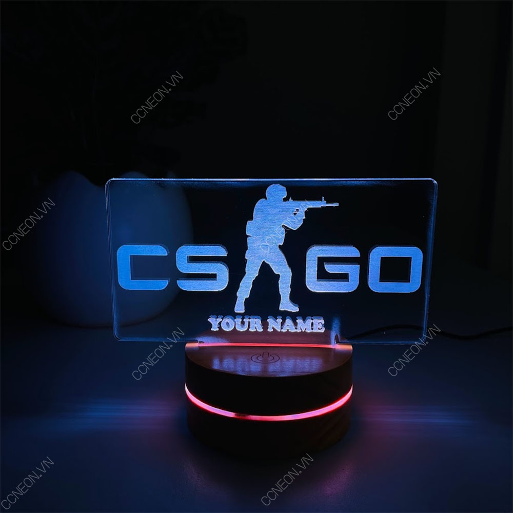 Đèn Led 3D Logo CSGO - Ingame, Đèn Led 16 Màu Hình Nhân Vật Hoạt Hình, Đèn Ngủ Led 3d, Cảm Ứng , Điều Khiển Từ Xa Đèn Led CSGO