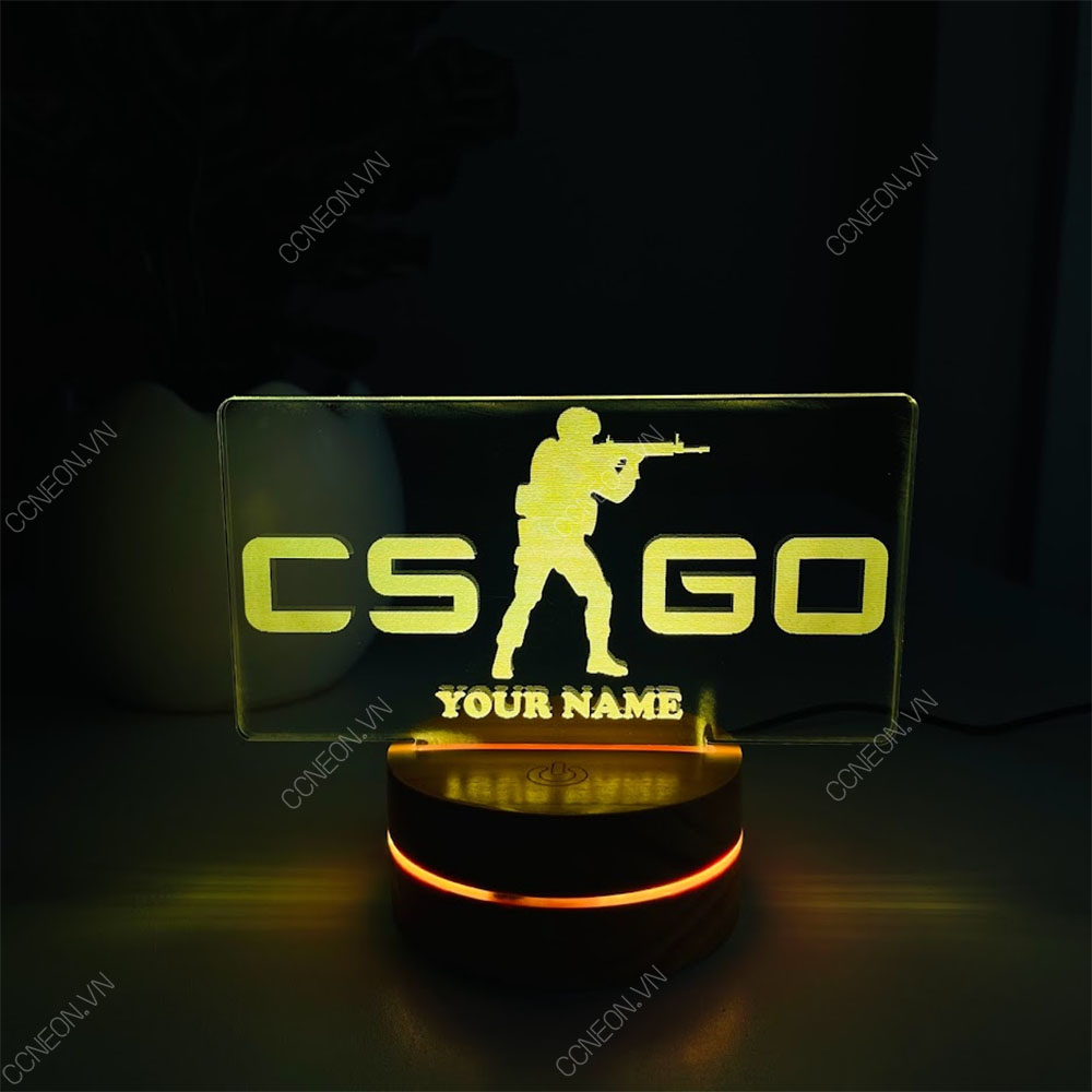 Đèn Led 3D Logo CSGO - Ingame, Đèn Led 16 Màu Hình Nhân Vật Hoạt Hình, Đèn Ngủ Led 3d, Cảm Ứng , Điều Khiển Từ Xa Đèn Led CSGO