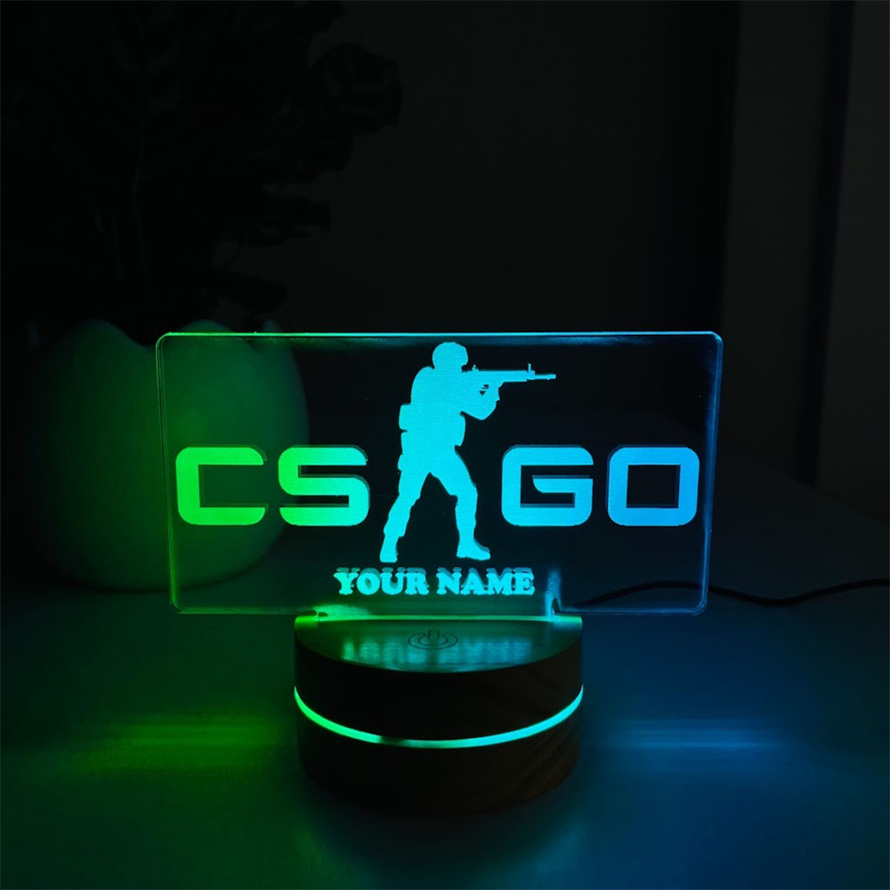 Đèn Led 3D Logo CSGO - Ingame, Đèn Led 16 Màu Hình Nhân Vật Hoạt Hình, Đèn Ngủ Led 3d, Cảm Ứng , Điều Khiển Từ Xa Đèn 3D CSGO