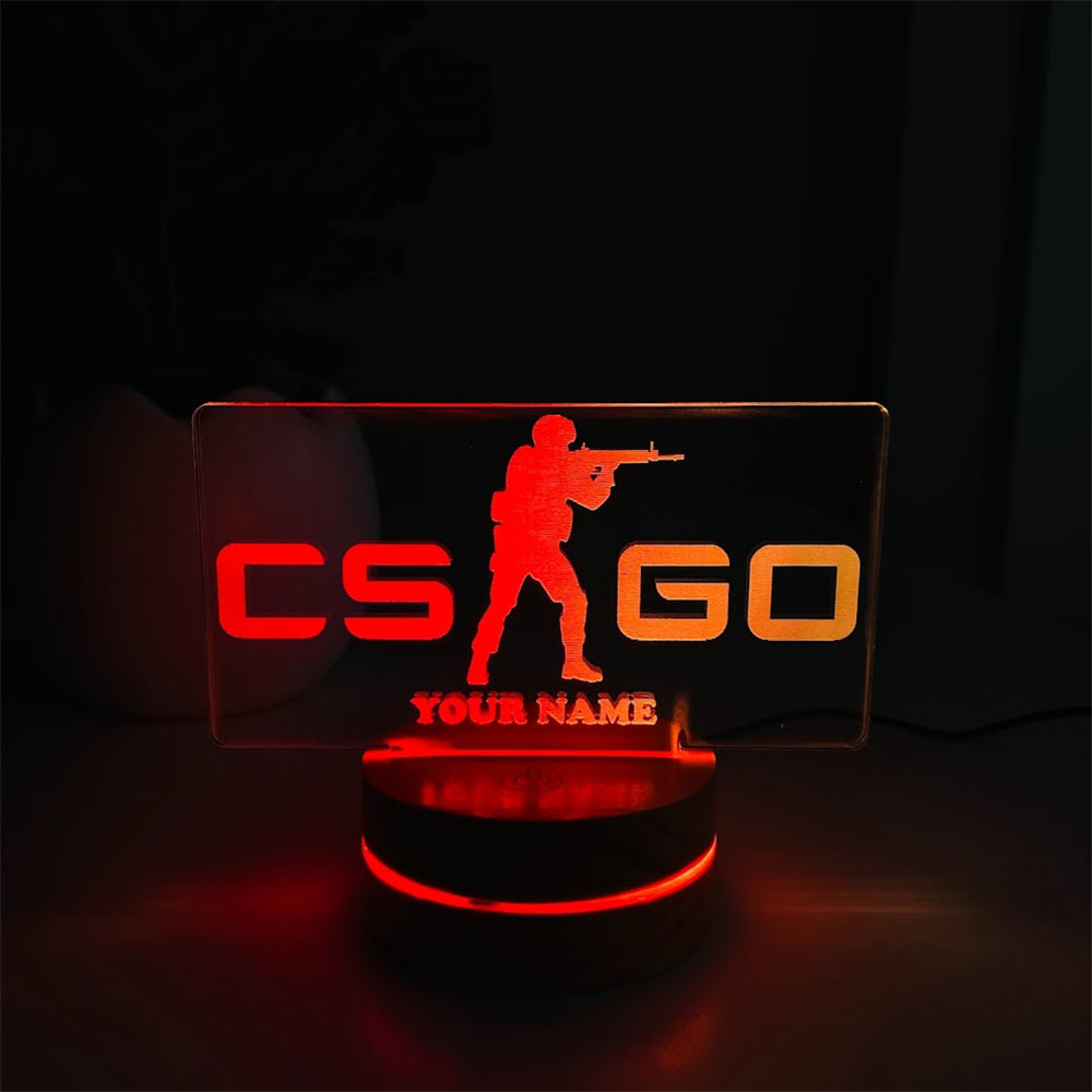 Đèn Led 3D Logo CSGO - Ingame, Đèn Led 16 Màu Hình Nhân Vật Hoạt Hình, Đèn Ngủ Led 3d, Cảm Ứng , Điều Khiển Từ Xa 