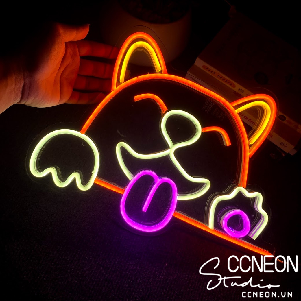Đèn Trang Trí Led Neon Sign Theo Yêu Cầu - Đèn Led Neon Sign Chú Chó Đáng Yêu 