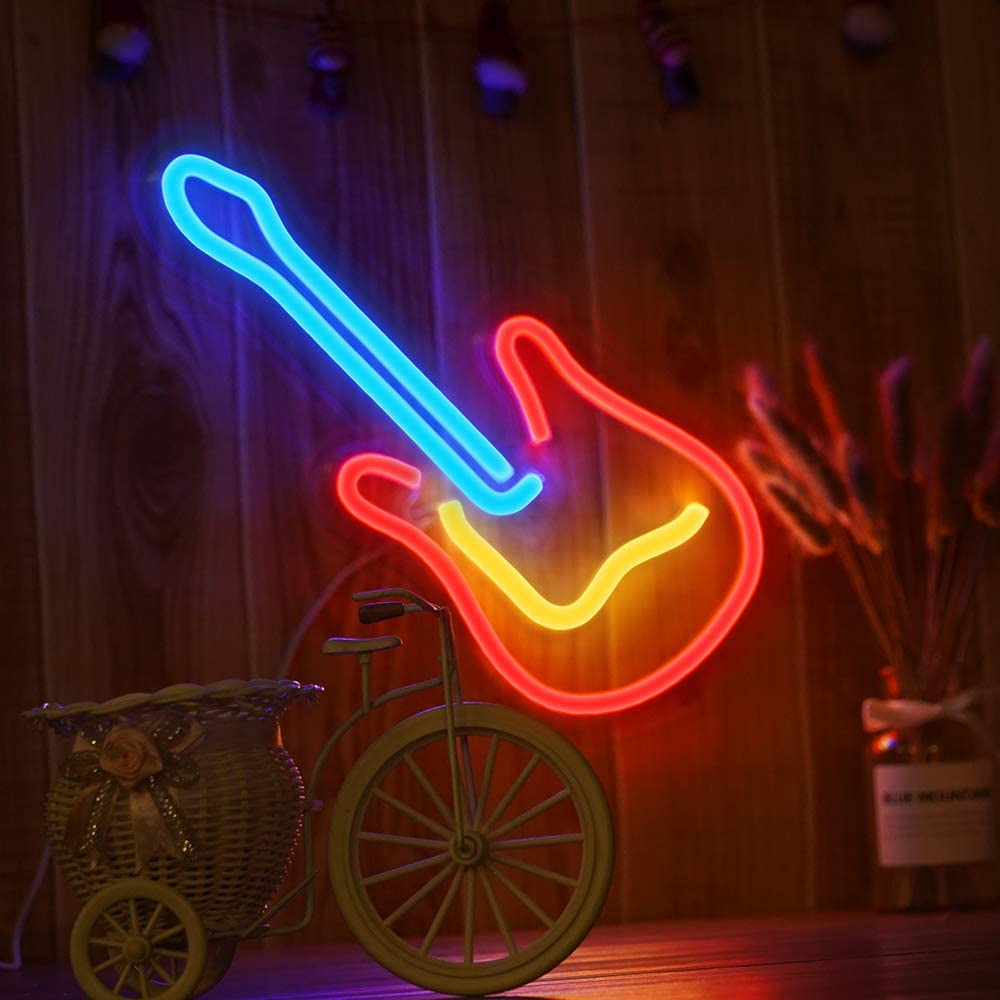 Đèn Led Neon Trang Trí Phòng Hình Cây Đàn 