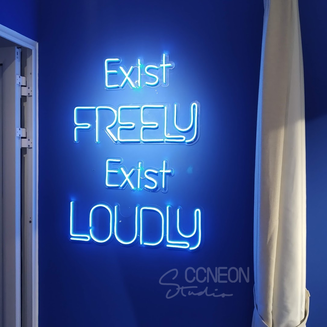 Đèn Trang Trí Led Neon Exist Freely Exist loudly 