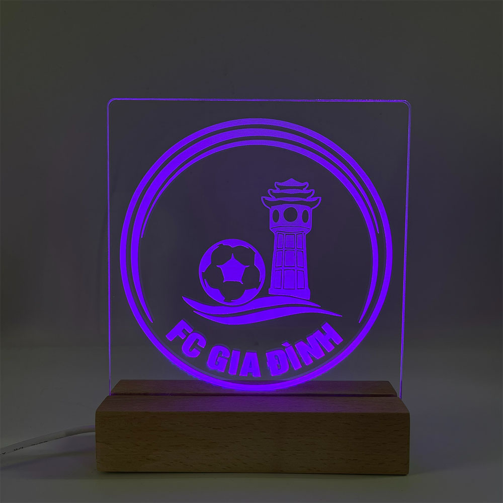 Đèn Led 3D Khắc Hình Theo Yêu Cầu -  Đèn Led 7 Màu, Đèn Ngủ Led 3d CLB Bóng Đá 