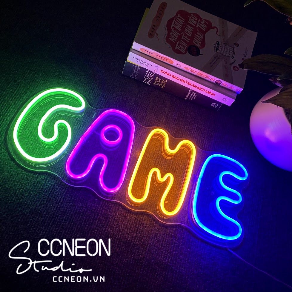 Đèn Trang Trí Led Neon Sign Theo Yêu Cầu - Đèn Led Neon Sign Chữ GAME 