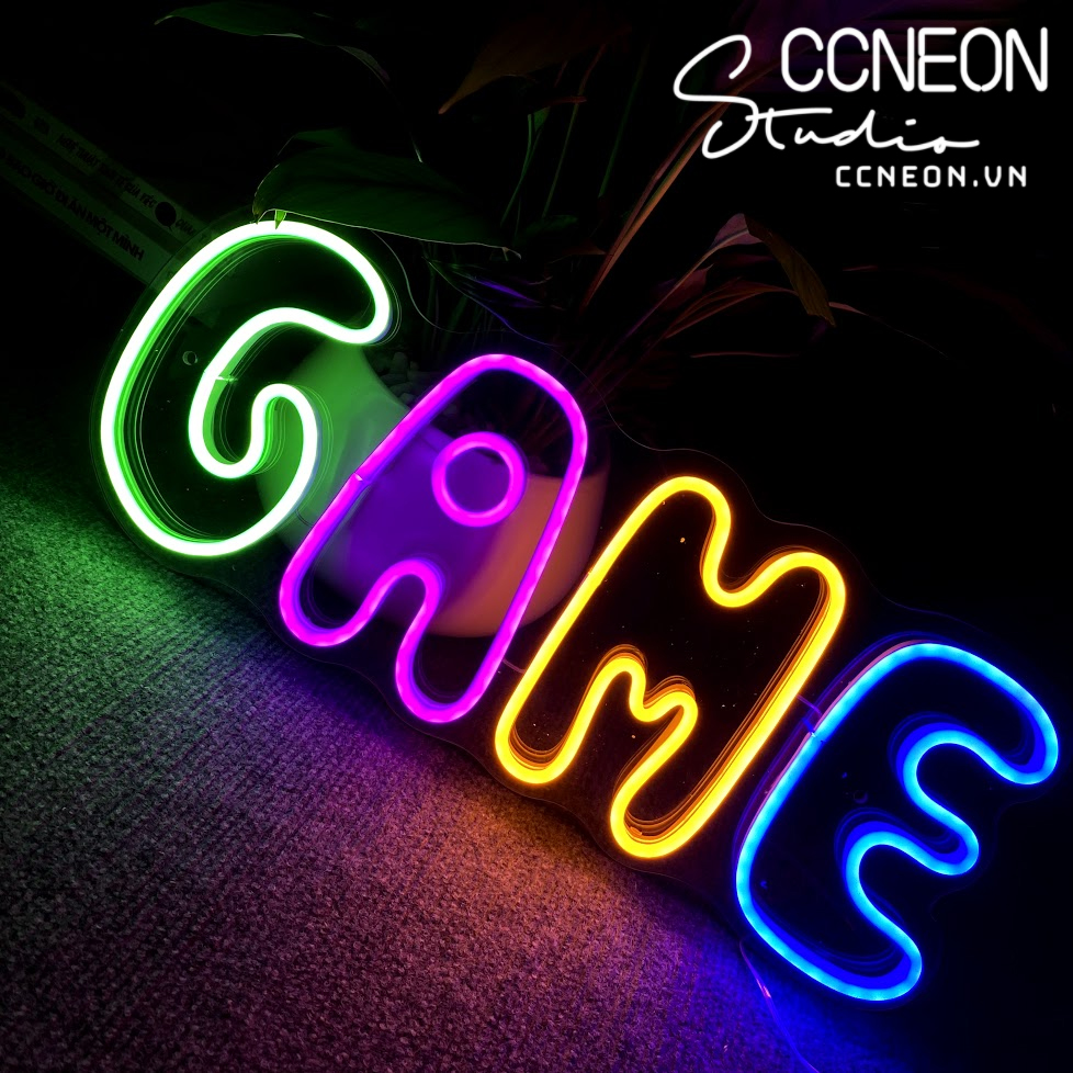 Đèn Trang Trí Led Neon Sign Theo Yêu Cầu - Đèn Led Neon Sign Chữ GAME 