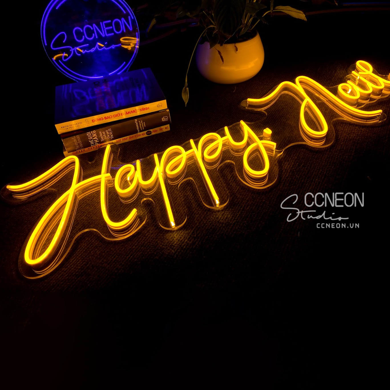 Đèn Trang Trí Led Neon Sign Theo Yêu Cầu - Đèn Led Neon Happy Nails 