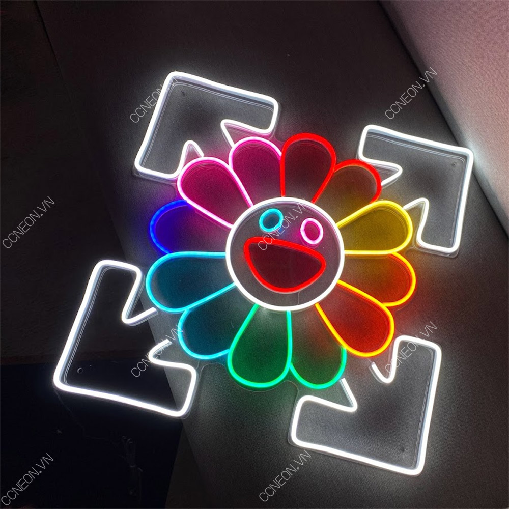 Đèn Trang Trí Led Neon Hoa KaiKaiKiki Mặt Đỏ 
