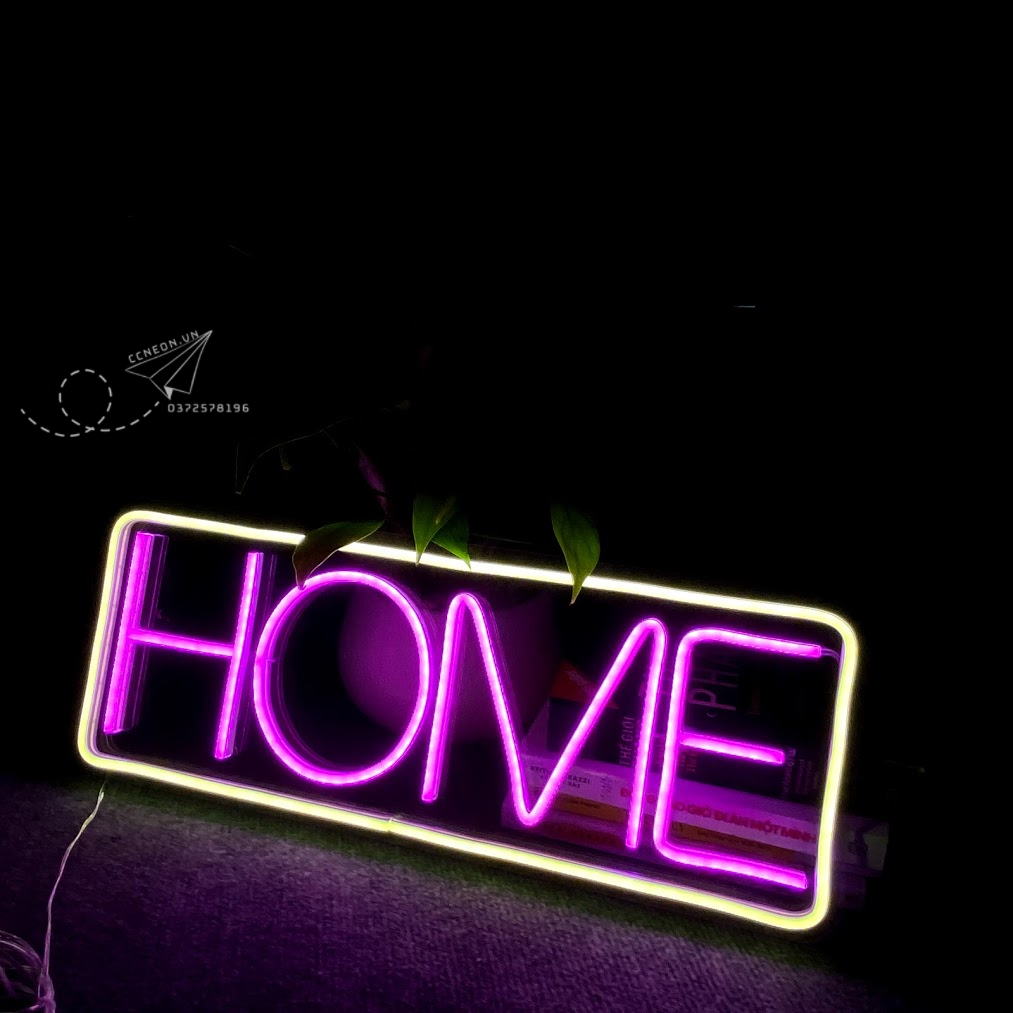 Đèn Trang Trí Led Neon Sign Chữ HOME [ Kích thước 45x16 cm] 