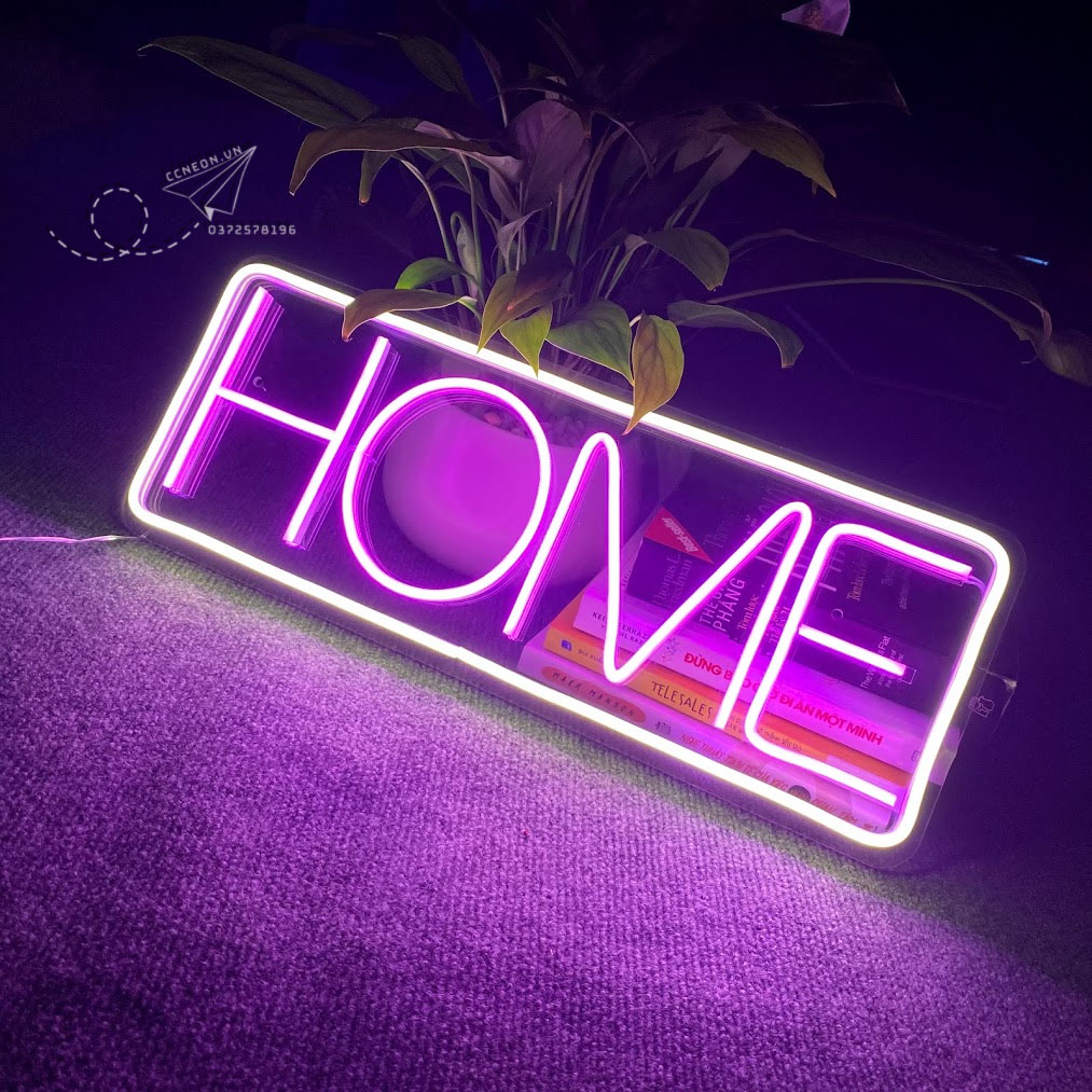 Đèn Trang Trí Led Neon Sign Chữ HOME [ Kích thước 45x16 cm]