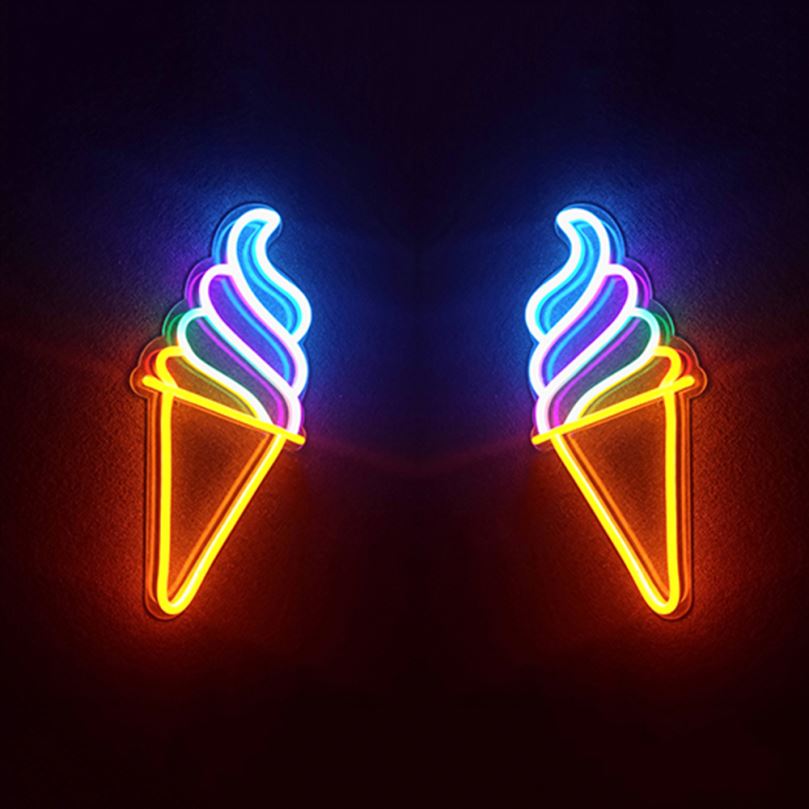 Đèn trang trí hình que kem [Đền Led Neon uốn chữ, uốn hình theo yêu cầu] 