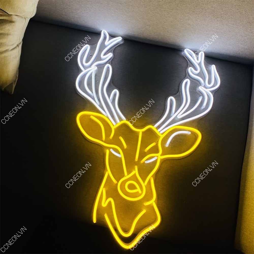 Đèn Led Neon Trang Trí Hình Đầu Hươu Đèn Led Neon hình con hươu