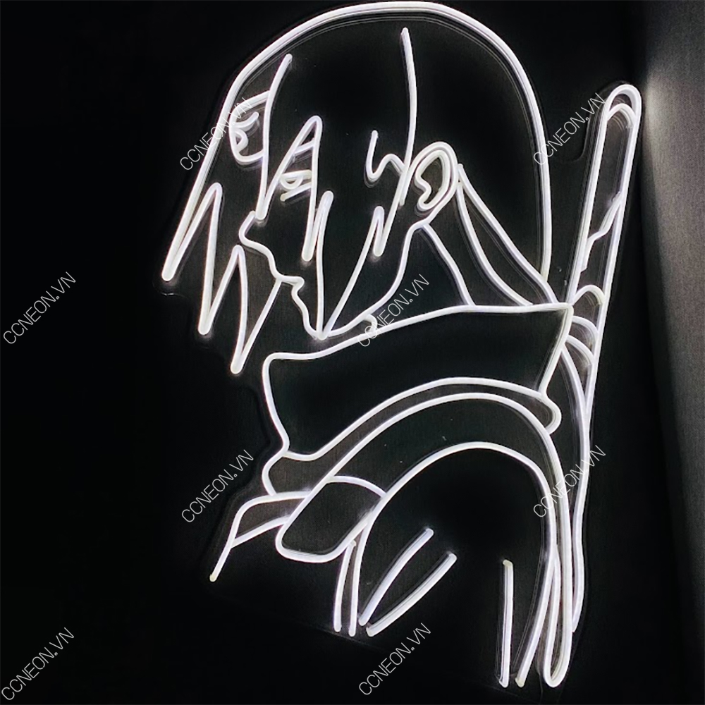 Đèn Trang Trí Led Neon Sign Itachi Trắng Mẫu 2 - Naruto Led Neon Signs Đèn Naruto