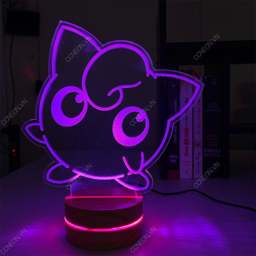 Đèn Led 3D để bàn Jigglypuff - Đèn Led 3D để bàn Pokemon Đèn led 3d pokemon