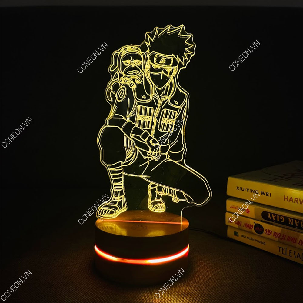 Đèn Led 3D Kakashi V2- Naruto, Đèn Led 16 Màu Hình Nhân Vật Hoạt Hình, Đèn Ngủ Led 3d, Cảm Ứng , Điều Khiển Từ Xa 