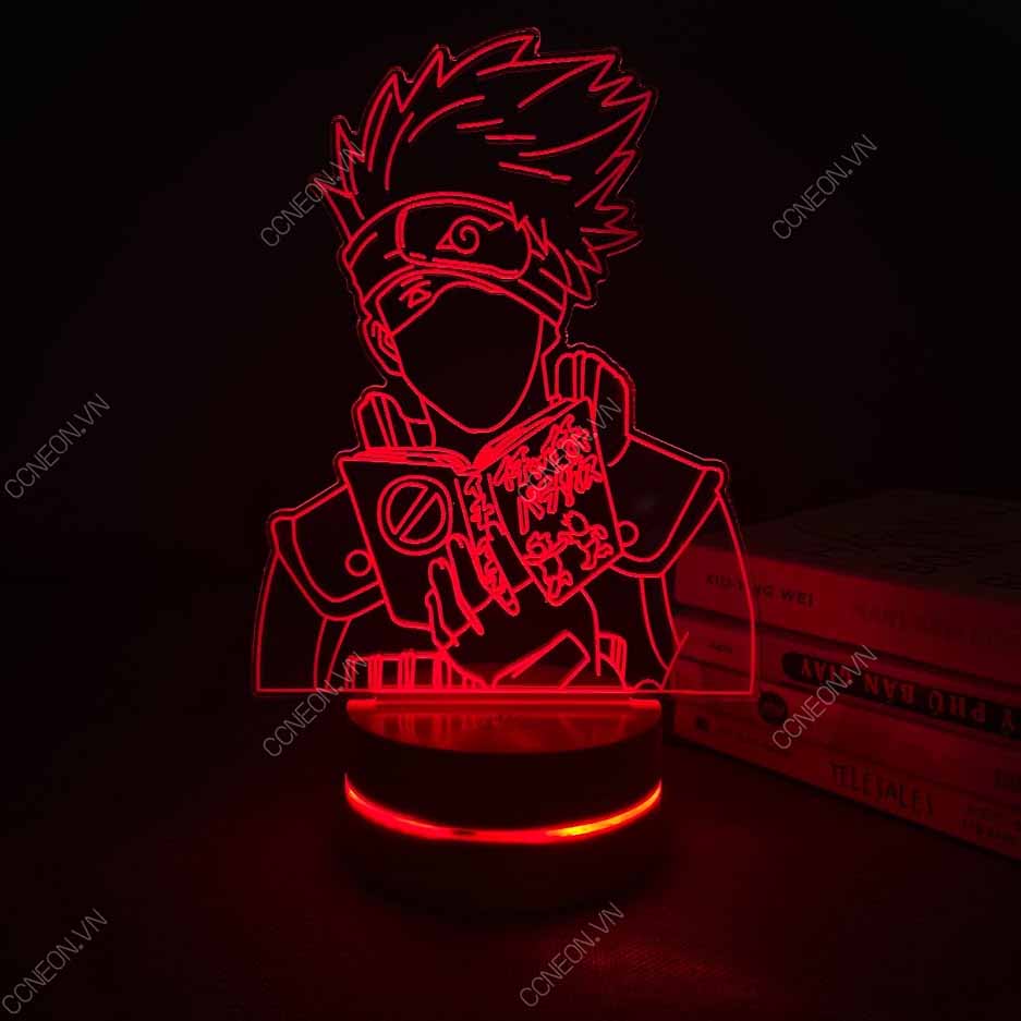 Đèn Led 3D Kakashi - Naruto, Đèn Led 16 Màu Hình Nhân Vật Hoạt Hình, Đèn Ngủ Led 3d, Cảm Ứng , Điều Khiển Từ Xa 