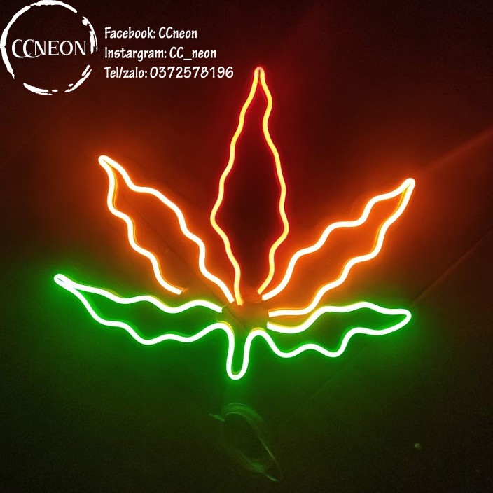 Đèn Trang Trí Led Neon Sign Hình Lá Cần 