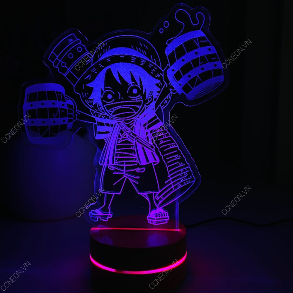 Đèn Led 3D Chibi Luffy - Onepiece - Led 16 Màu Hình Nhân Vật Hoạt Hình, Đèn Ngủ Led 3d, Cảm Ứng , Điều Khiển Từ Xa Đèn led 3d ONE PIECE