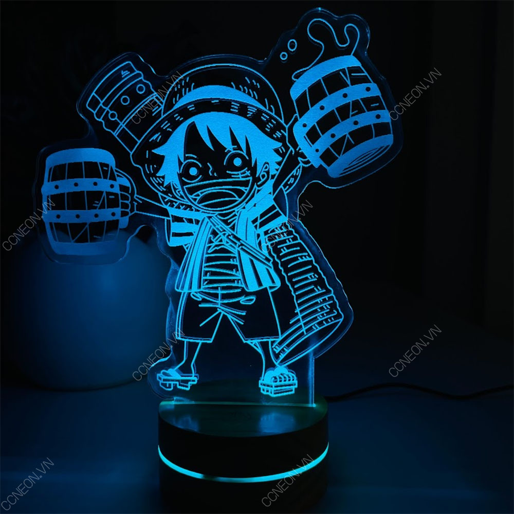 Đèn Led 3D Chibi Luffy - Onepiece - Led 16 Màu Hình Nhân Vật Hoạt Hình, Đèn Ngủ Led 3d, Cảm Ứng , Điều Khiển Từ Xa Đèn led 3d ONE PIECE