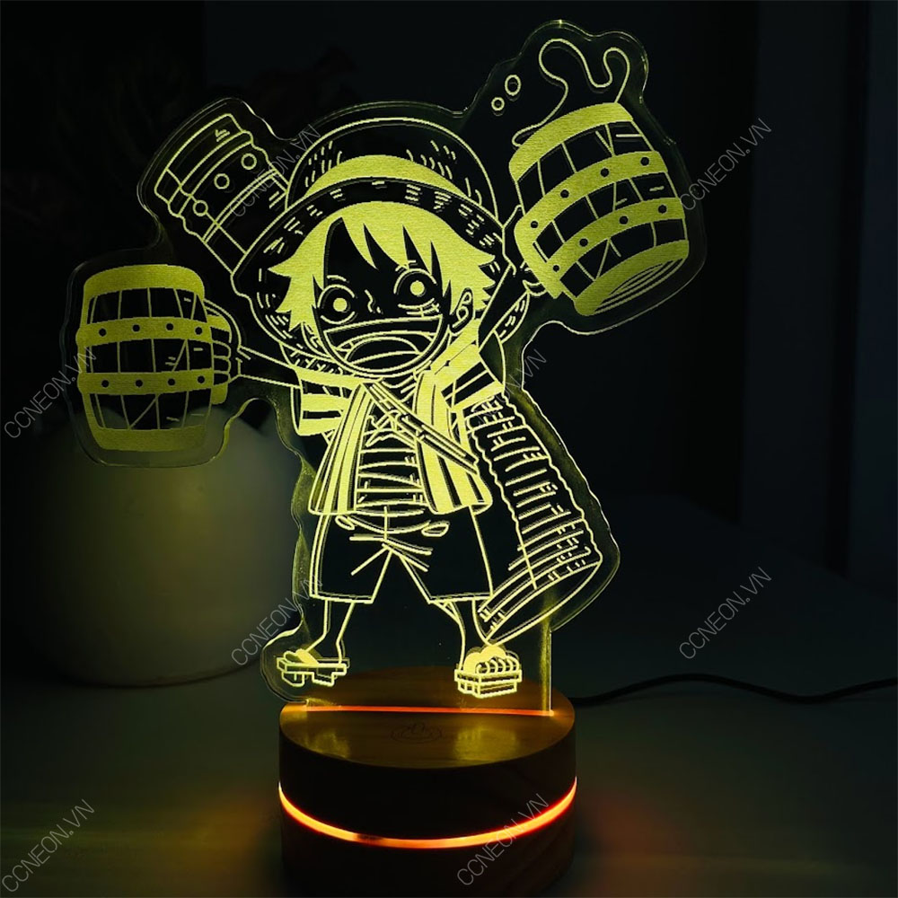 Đèn Led 3D Chibi Luffy - Onepiece - Led 16 Màu Hình Nhân Vật Hoạt Hình, Đèn Ngủ Led 3d, Cảm Ứng , Điều Khiển Từ Xa Đèn led 3d ONE PIECE