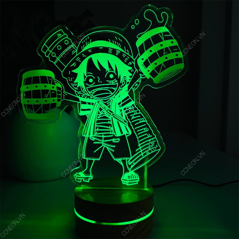 Đèn Led 3D Chibi Luffy - Onepiece - Led 16 Màu Hình Nhân Vật Hoạt Hình, Đèn Ngủ Led 3d, Cảm Ứng , Điều Khiển Từ Xa Đèn led 3d ONE PIECE