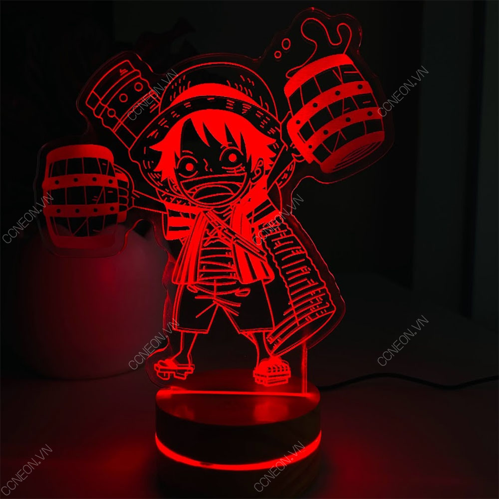 Đèn Led 3D Chibi Luffy - Onepiece - Led 16 Màu Hình Nhân Vật Hoạt Hình, Đèn Ngủ Led 3d, Cảm Ứng , Điều Khiển Từ Xa Đèn led 3d ONE PIECE