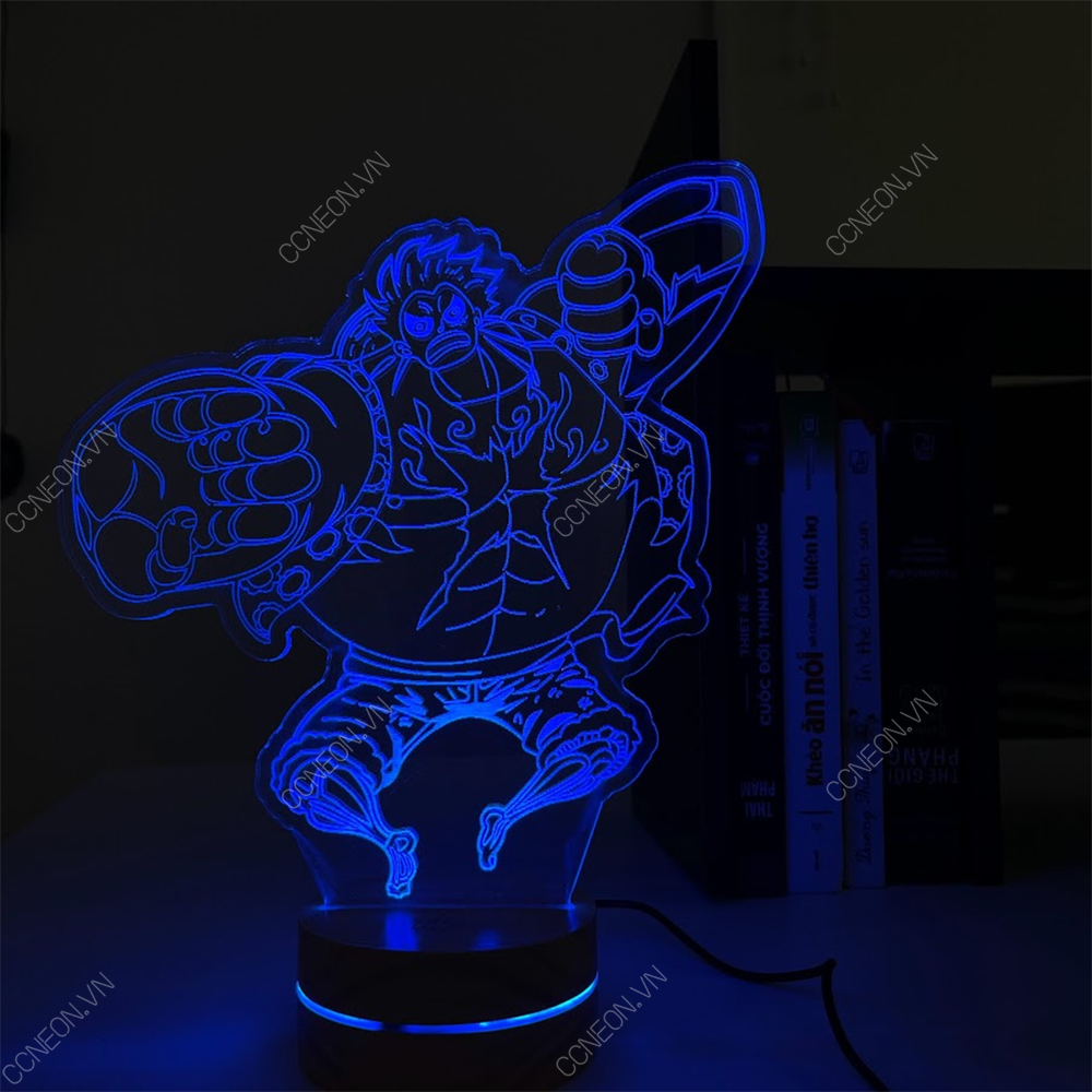 Đèn Led 3D Anime Luffy One Piece - Đèn Led 16 Màu Hình Nhân Vật Hoạt Hình, Đèn Ngủ Led 3d, Cảm Ứng , Điều Khiển Từ Xa 