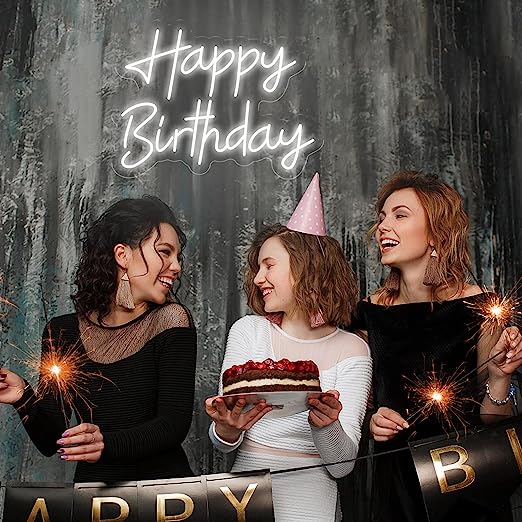 Đèn Trang Trí Led Neon Happy Birthday Neon Mẫu Kích Thước 30x40 cm 