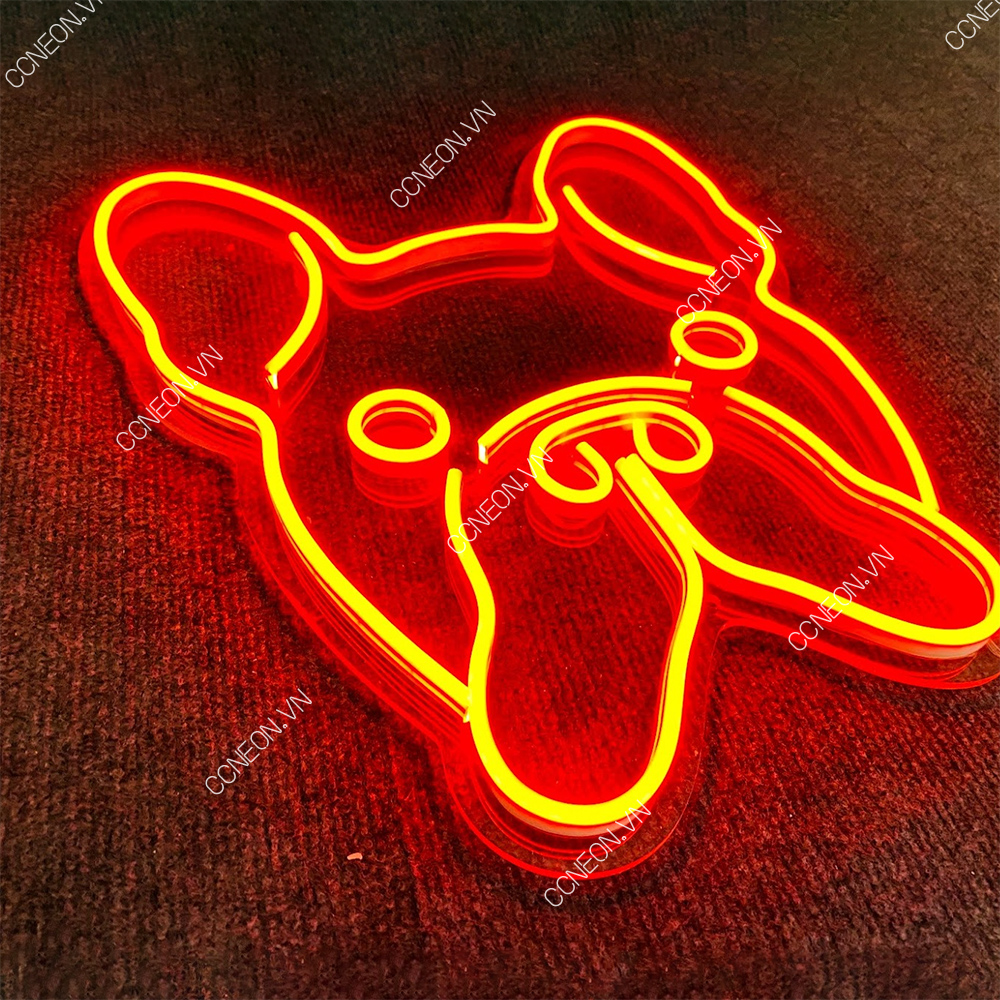 Đèn Trang Trí Led Neon Sign Theo Yêu Cầu - Đèn Led Neon Sign Hình Chó Mặt Xệ - Pug dog neon sign 