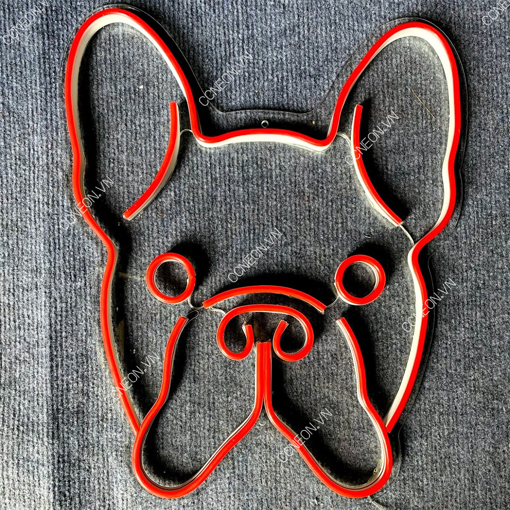 Đèn Trang Trí Led Neon Sign Theo Yêu Cầu - Đèn Led Neon Sign Hình Chó Mặt Xệ - Pug dog neon sign 