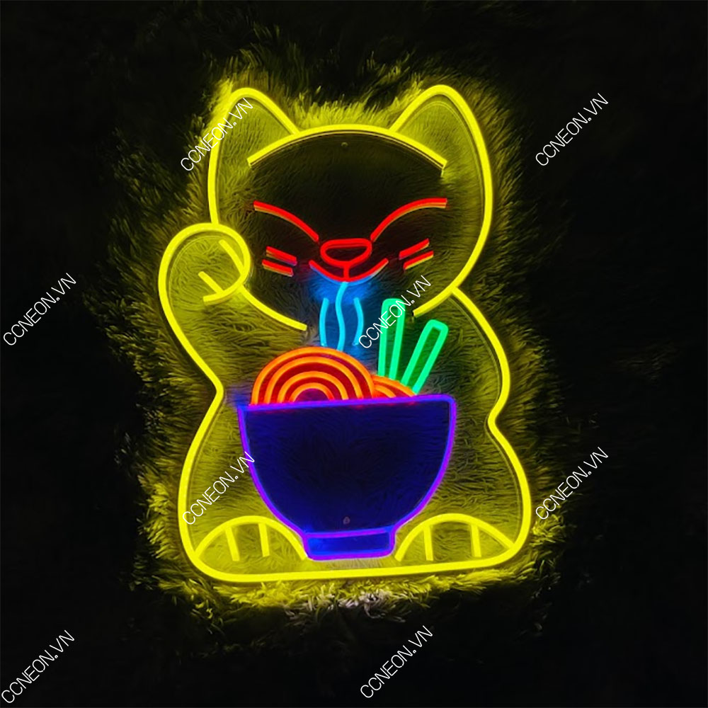 Đèn Led Neon Lucky Cat [Kích thước 52x35 cm] 