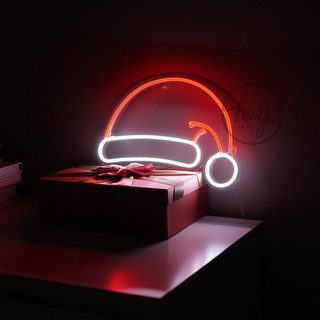 Đèn Led Neon Trang Trí Hình Mũ Giáng Sinh - Đèn Trang Trí Noel 