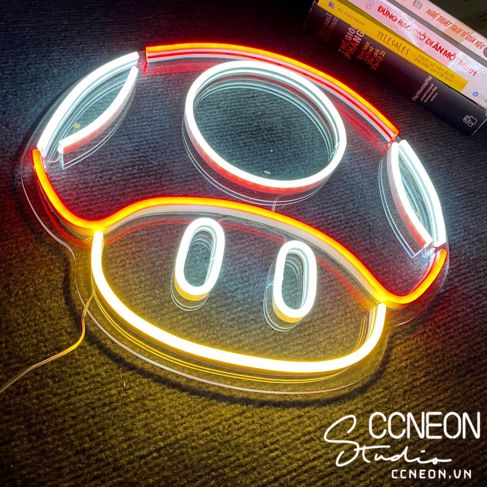 Đèn Trang Trí Phòng Led Neon Sign Theo Yêu Cầu - Đèn Led Neon Sign Nấm Mario 