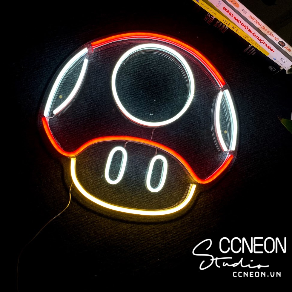 Đèn Trang Trí Phòng Led Neon Sign Theo Yêu Cầu - Đèn Led Neon Sign Nấm Mario 