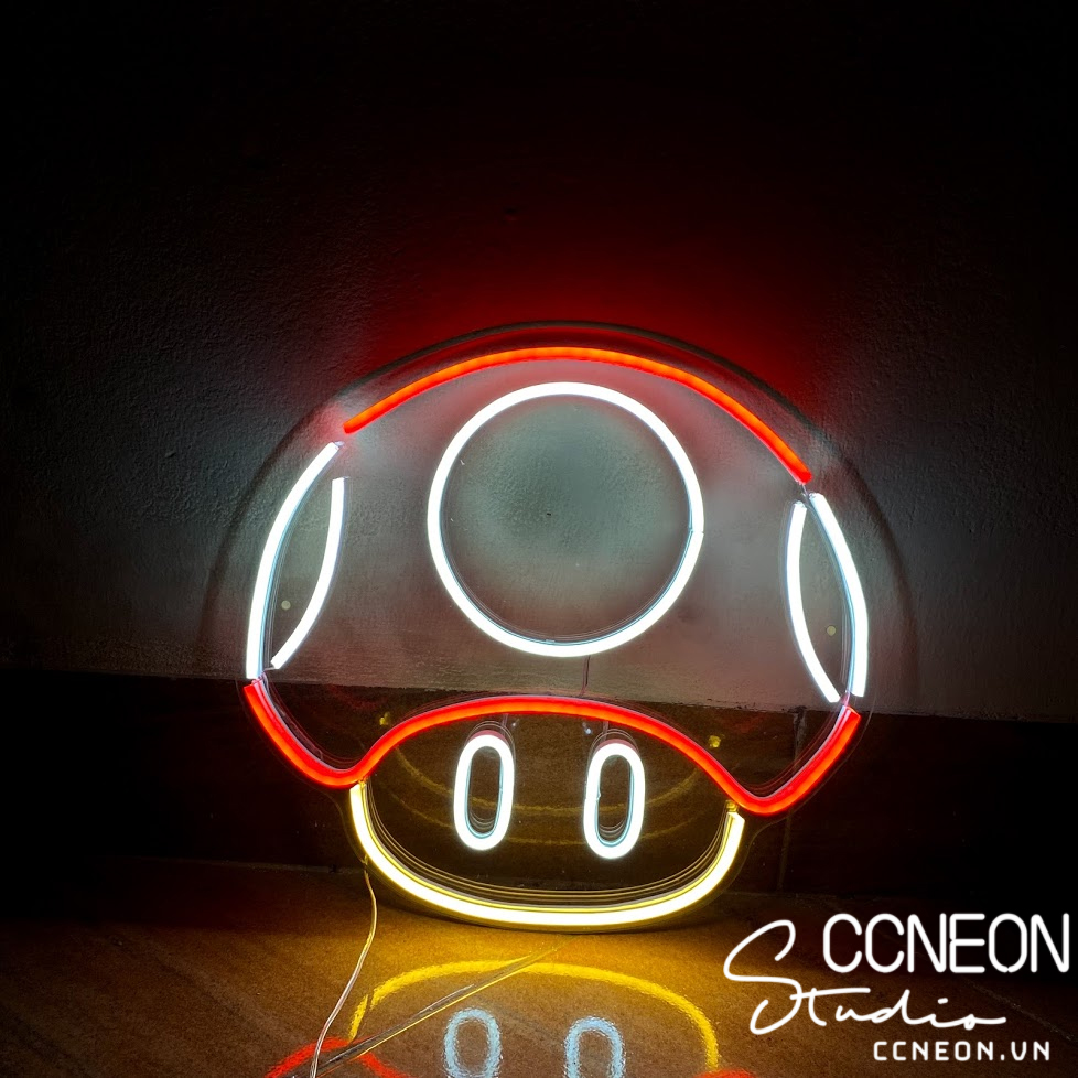 Đèn Trang Trí Phòng Led Neon Sign Theo Yêu Cầu - Đèn Led Neon Sign Nấm Mario 