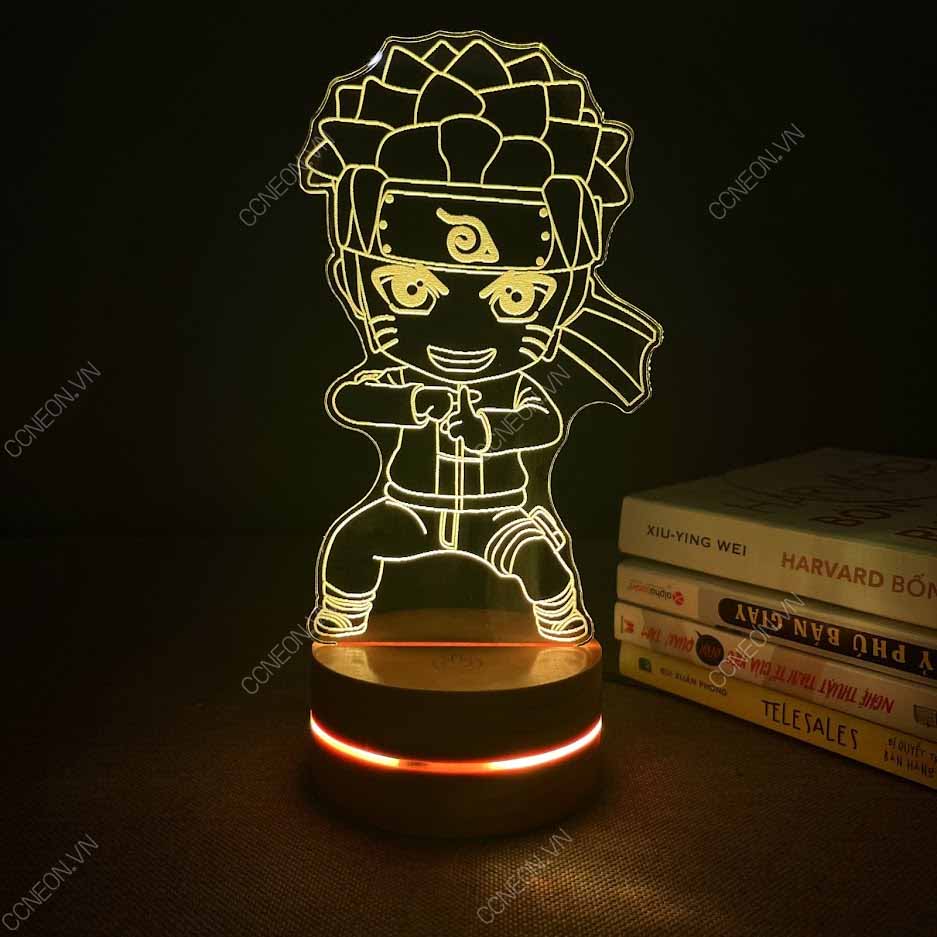 Đèn Led 3D Naruto Chibi - Naruto, Đèn Led 16 Màu Hình Nhân Vật Hoạt Hình, Đèn Ngủ Led 3d, Cảm Ứng , Điều Khiển Từ Xa 