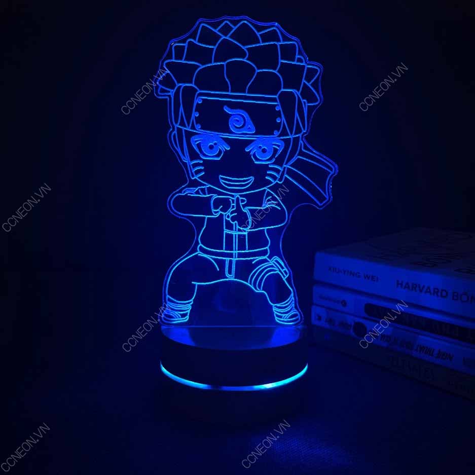 Đèn Led 3D Naruto Chibi - Naruto, Đèn Led 16 Màu Hình Nhân Vật Hoạt Hình, Đèn Ngủ Led 3d, Cảm Ứng , Điều Khiển Từ Xa 