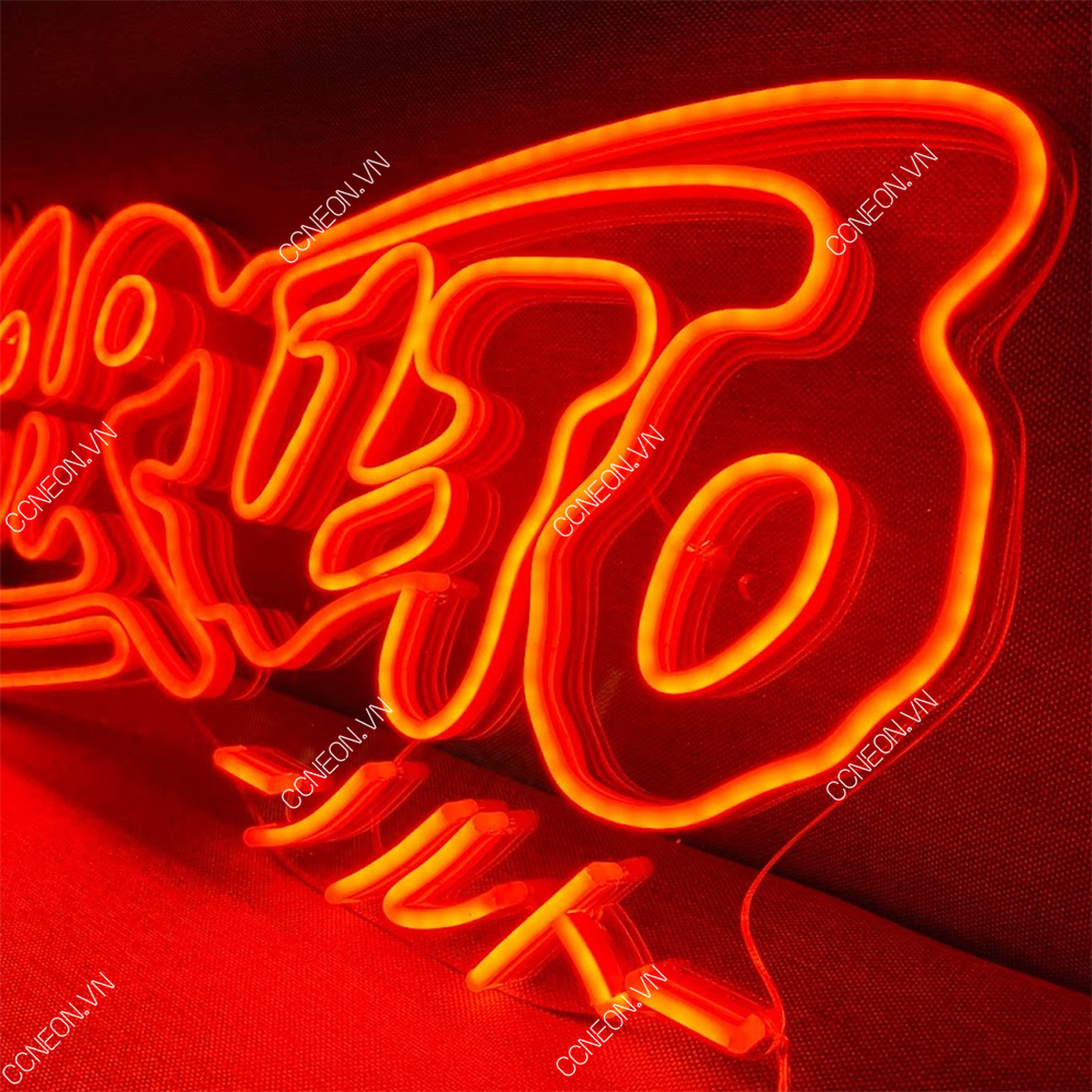 Đèn Trang Trí Led Neon Sign Chữ Naruto Màu Cam - Naruto Led Neon Signs 