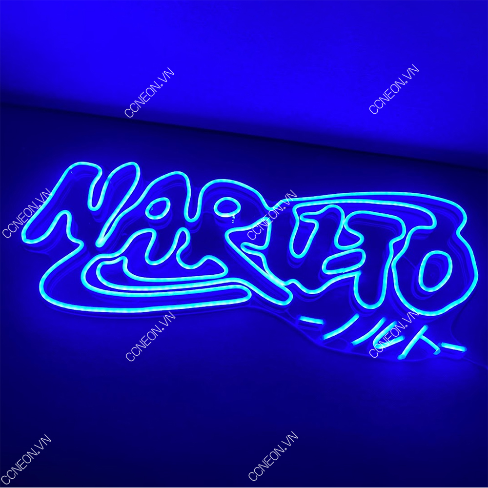 Đèn Trang Trí Led Neon Sign Chữ Naruto Màu Xanh Dương - Naruto Led Neon Signs 