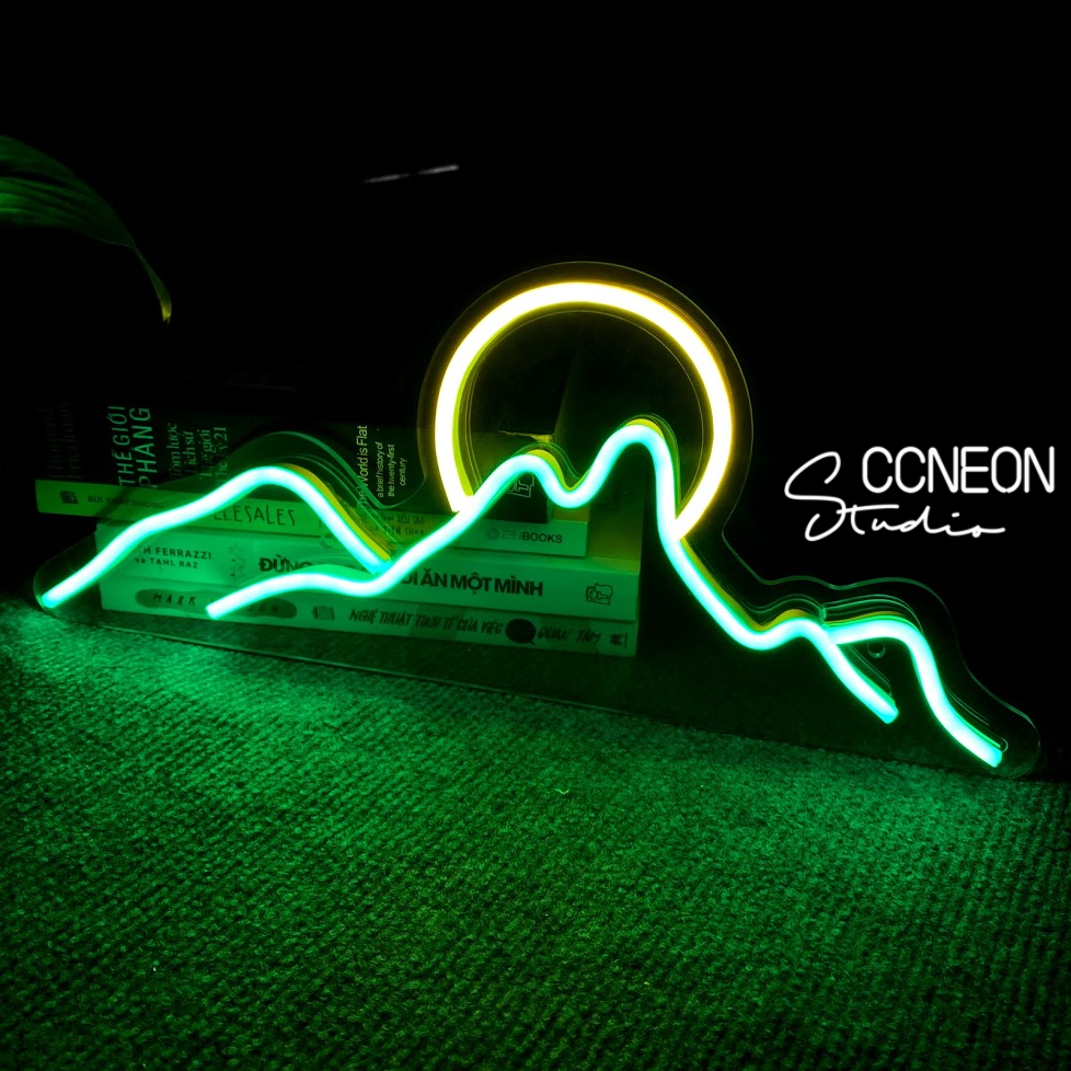 Đèn Trang Trí Led Neon Sign Theo Yêu Cầu - Đèn Led Neon Sign Núi Và Trăng 