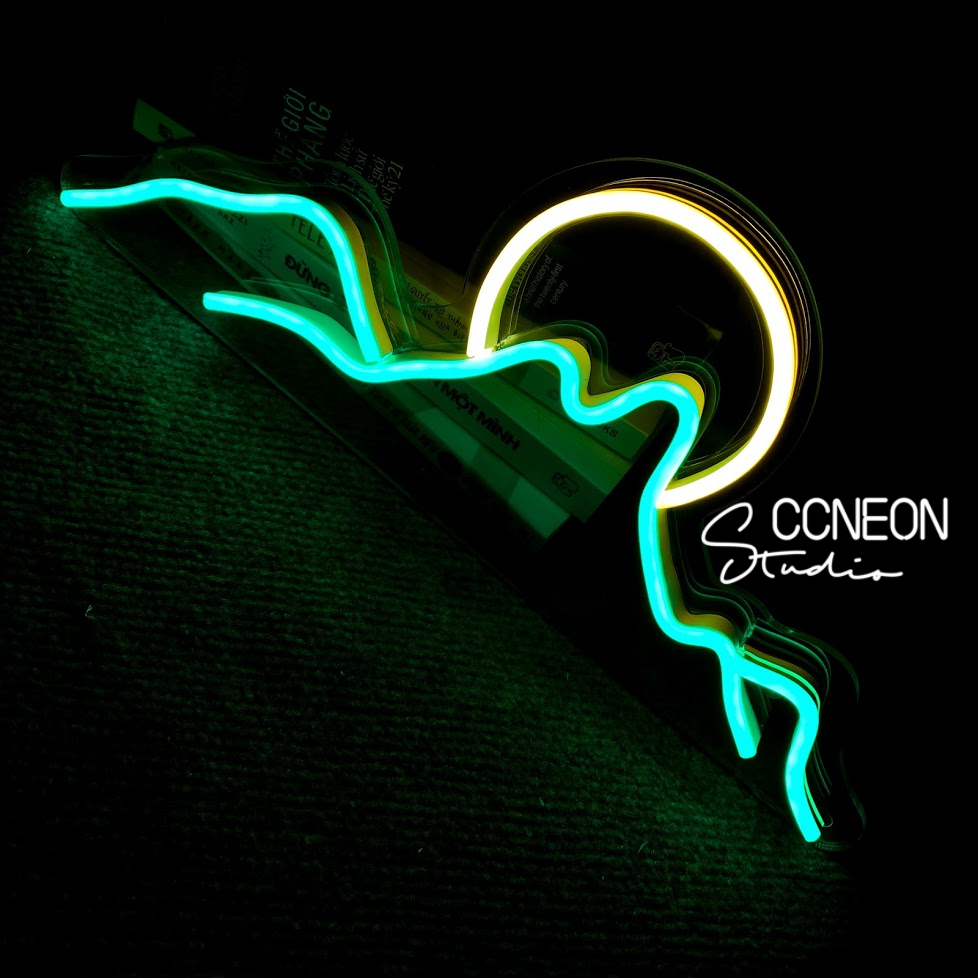 Đèn Trang Trí Led Neon Sign Theo Yêu Cầu - Đèn Led Neon Sign Núi Và Trăng 