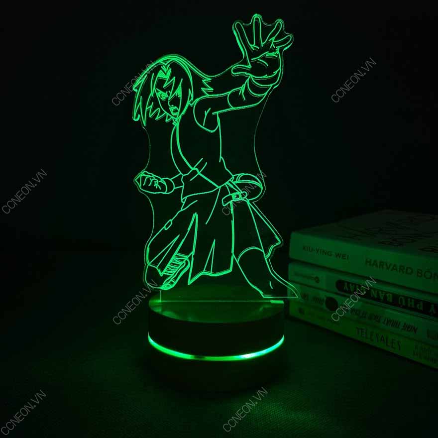 Đèn Led 3D Nhân Vật Sakura- Naruto, Đèn Led 16 Màu Hình Nhân Vật Hoạt Hình, Đèn Ngủ Led 3d, Cảm Ứng , Điều Khiển Từ Xa 