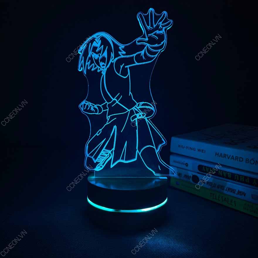 Đèn Led 3D Nhân Vật Sakura- Naruto, Đèn Led 16 Màu Hình Nhân Vật Hoạt Hình, Đèn Ngủ Led 3d, Cảm Ứng , Điều Khiển Từ Xa 