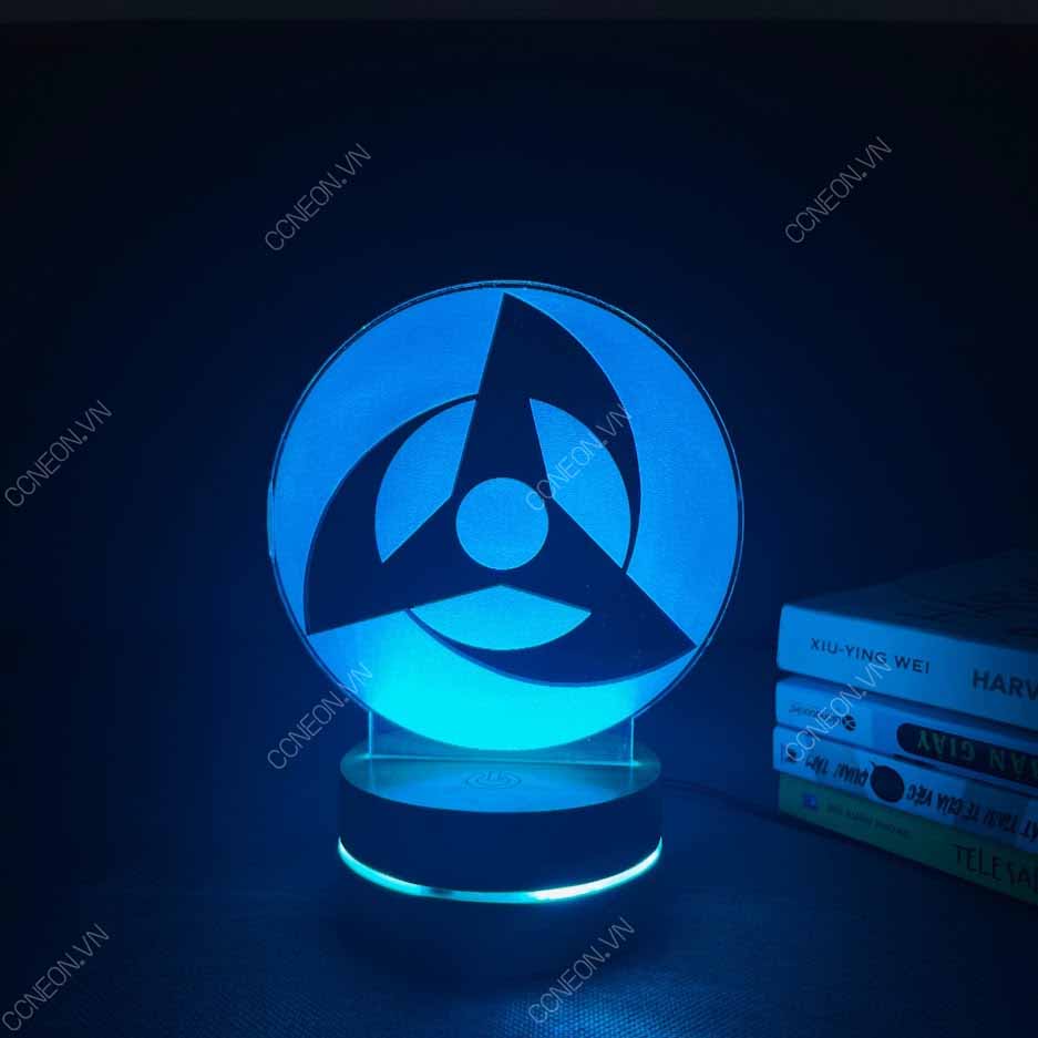 Đèn Led 3D  Sharingan V1- Naruto, Đèn Led 16 Màu Hình Nhân Vật Hoạt Hình, Đèn Ngủ Led 3d, Cảm Ứng , Điều Khiển Từ Xa Đèn Led 3d Naruto