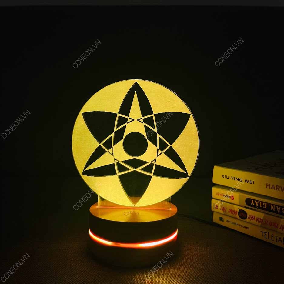 Đèn Led 3D  Sharingan V3- Naruto, Đèn Led 16 Màu Hình Nhân Vật Hoạt Hình, Đèn Ngủ Led 3d, Cảm Ứng , Điều Khiển Từ Xa Đèn Led 3d Naruto