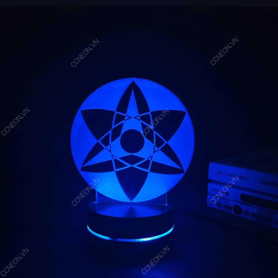 Đèn Led 3D  Sharingan V3- Naruto, Đèn Led 16 Màu Hình Nhân Vật Hoạt Hình, Đèn Ngủ Led 3d, Cảm Ứng , Điều Khiển Từ Xa Đèn Led 3d Naruto