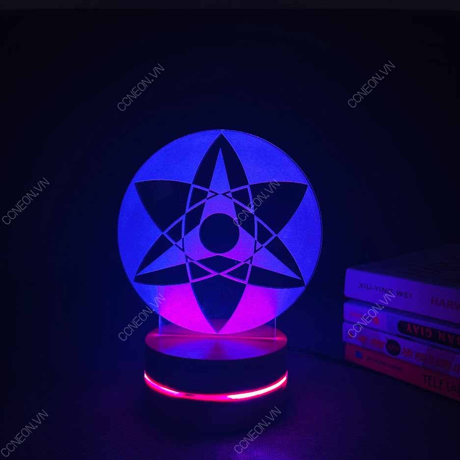 Đèn Led 3D  Sharingan V3- Naruto, Đèn Led 16 Màu Hình Nhân Vật Hoạt Hình, Đèn Ngủ Led 3d, Cảm Ứng , Điều Khiển Từ Xa Đèn Led 3d Naruto